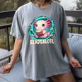 Women's Readsolotl Kawaii Axolotl Reading Book Lover Women's Comfort Colors T-Shirt Gray