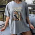 Women's Unearth A Story Dinosaur Reading a Library Book Women's Comfort Colors T-Shirt Gray