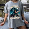 In a World Of Bookworms Be a Book Dragon Reading Women's Comfort Colors T-Shirt Gray