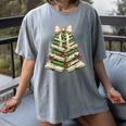 Xmas Tree Books Merry Christmas Coquette Bow Teacher Holiday Women's Comfort Colors T-Shirt Gray Xmas Tree Books Merry Christmas Coquette Bow Teacher Holiday Women's Comfort Colors T-Shirt Gray