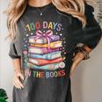 100 Days In The Books Cute Book 100 Days Of School Teachers Women's Comfort Colors T-Shirt Pepper