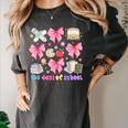 100 Days Of School Coquette Bow School Bus Pencil Books Women's Comfort Colors T-Shirt Pepper 100 Days Of School Coquette Bow School Bus Pencil Books Women's Comfort Colors T-Shirt Pepper