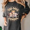 100 Days Of School Cute Puppies And Books Women's Comfort Colors T-Shirt Pepper
