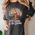 100th Day Of School Books Tree Reading Women's Comfort Colors T-Shirt Pepper