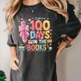 100th Day Of School Teacher Floral 100 Days In The Books Women's Comfort Colors T-Shirt Pepper