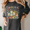 100th Day Of School Teacher Floral Books 100 Days Of Growing Women's Comfort Colors T-Shirt Pepper