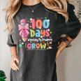 100th Day Of School Teacher Women Floral Books Women's Comfort Colors T-Shirt Pepper 100th Day Of School Teacher Women Floral Books Women's Comfort Colors T-Shirt Pepper