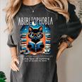 Abibliophobia Cat Reading Bookworm Reader Nerd For Men Women Girls Kids Women's Comfort Colors T-Shirt Pepper