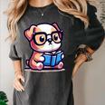 Adorable Book Lover Bulldog With Reading Glasses Cute Raglan Baseball Tee Women's Comfort Colors T-Shirt Pepper Adorable Book Lover Bulldog With Reading Glasses Cute Raglan Baseball Tee Women's Comfort Colors T-Shirt Pepper