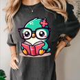 Adorable Book Lover Humming Bird With Reading Glasses Cute Women's Comfort Colors T-Shirt Pepper Adorable Book Lover Humming Bird With Reading Glasses Cute Women's Comfort Colors T-Shirt Pepper