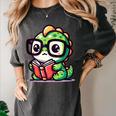 Adorable Book Lover Iguana With Reading Glasses Cute Women's Comfort Colors T-Shirt Pepper
