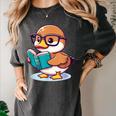 Adorable Book Lover Mallard Duck With Reading Glasses Cute Women's Comfort Colors T-Shirt Pepper Adorable Book Lover Mallard Duck With Reading Glasses Cute Women's Comfort Colors T-Shirt Pepper