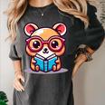 Adorable Book Lover Quokka With Reading Glasses Cute Women's Comfort Colors T-Shirt Pepper
