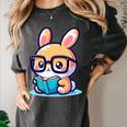 Adorable Book Lover Rabbit With Reading Glasses Cute Premium Women's Comfort Colors T-Shirt Pepper