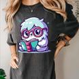 Adorable Book Lover Yeti With Reading Glasses Cute Women's Comfort Colors T-Shirt Pepper Adorable Book Lover Yeti With Reading Glasses Cute Women's Comfort Colors T-Shirt Pepper