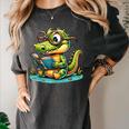 Alligator Reading a Book Animal Women's Comfort Colors T-Shirt Pepper Alligator Reading a Book Animal Women's Comfort Colors T-Shirt Pepper