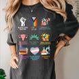 Ally Anti Trump Liberal BLM Love Is Love Banned Books Icons Women's Comfort Colors T-Shirt Pepper