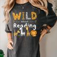 Animal Print Read A Book Character Kids Wild About Reading Women's Comfort Colors T-Shirt Pepper Animal Print Read A Book Character Kids Wild About Reading Women's Comfort Colors T-Shirt Pepper