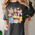 Apple Disco Pencil Books Bow Teacher Student Back To School Women's Comfort Colors T-Shirt Pepper