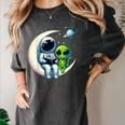 Astronaut Reading Book To Alien Shirt Moon Space Lover Kids Women's Comfort Colors T-Shirt Pepper