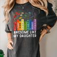 Awesome Like My Daughter Books Floral Proud Mom Women Women's Comfort Colors T-Shirt Pepper