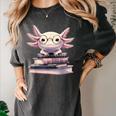 Axolotl Books Readsalotl Reading Bookworm Kawaii Axolotl Women's Comfort Colors T-Shirt Pepper Axolotl Books Readsalotl Reading Bookworm Kawaii Axolotl Women's Comfort Colors T-Shirt Pepper