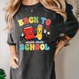 Back To School Checkered Book Pencil Groovy Teacher Student Women's Comfort Colors T-Shirt Pepper Back To School Checkered Book Pencil Groovy Teacher Student Women's Comfort Colors T-Shirt Pepper
