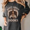 Batty About Books Reading Book Lover Men Women Distressed Women's Comfort Colors T-Shirt Pepper