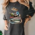 Bearded Dragon Reading Books Matching Bookworm Librarian Women's Comfort Colors T-Shirt Pepper