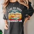 I Like Big Books Librarian Reading Teacher Book Lover Women's Comfort Colors T-Shirt Pepper