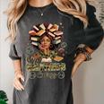 Big Cancer Energy Woman Camo Zodiac Book Teacher Women's Comfort Colors T-Shirt Pepper