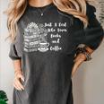 Boho Book Just A Girl Who Loves Books And Coffee Women's Comfort Colors T-Shirt Pepper Boho Book Just A Girl Who Loves Books And Coffee Women's Comfort Colors T-Shirt Pepper