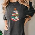 Book Christmas Tree Book Lover Teacher Librarian Men Women Women's Comfort Colors T-Shirt Pepper