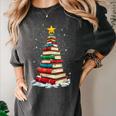Book Christmas Tree Book Lover Teacher Librarian Women's Comfort Colors T-Shirt Pepper Book Christmas Tree Book Lover Teacher Librarian Women's Comfort Colors T-Shirt Pepper