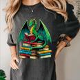 Book Dragon Reading Books Women's Comfort Colors T-Shirt Pepper Book Dragon Reading Books Women's Comfort Colors T-Shirt Pepper