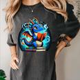 Book Dragon Reading Lover Women's Comfort Colors T-Shirt Pepper