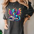 Book Dragon Reading Women's Comfort Colors T-Shirt Pepper Book Dragon Reading Women's Comfort Colors T-Shirt Pepper