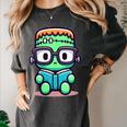 Book Lover Frankenstein's Monster With Reading Glasses Women's Comfort Colors T-Shirt Pepper