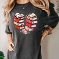 Book Lover Heart Shape Reading Librarian Valentine Men Women Women's Comfort Colors T-Shirt Pepper