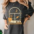 Book Lover Moonlight Reading Scene Night Women's Comfort Colors T-Shirt Pepper