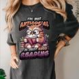 Book Lover Owl Reading Books Introvert Bookworm Women's Comfort Colors T-Shirt Pepper
