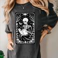 Book Lover The Reader Tarot Card Skeleton Reading Women's Comfort Colors T-Shirt Pepper