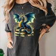 Book Lover Reading Fantasy Dragon Women's Comfort Colors T-Shirt Pepper