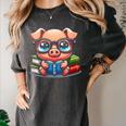 Book Lover Reading Pig Women's Comfort Colors T-Shirt Pepper Book Lover Reading Pig Women's Comfort Colors T-Shirt Pepper