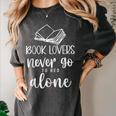 Book Lovers Never Go To Bed Alone Bibliophile Humor Women's Comfort Colors T-Shirt Pepper