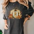 Book Pumpkin Fall Reading Thanksgiving Teacher Librarian Women's Comfort Colors T-Shirt Pepper