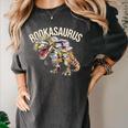 Book Reading Dinosaur T-Rex Dino Bookworm Women's Comfort Colors T-Shirt Pepper