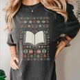 Book Reading Ugly Christmas Women's Comfort Colors T-Shirt Pepper