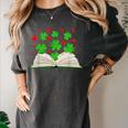 Book With Shamrocks Librarian Saint Patrick's Day Kids Women's Comfort Colors T-Shirt Pepper
