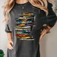 Book Women Graphic Art Colorful Eyes Women's Comfort Colors T-Shirt Pepper